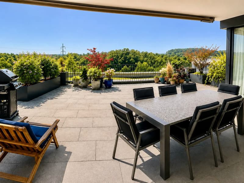 Grosszügige 4.5-Zimmer-Terrassenwohnung mit Aussicht auf die Reuss und das Naturschutzgebiet (1)