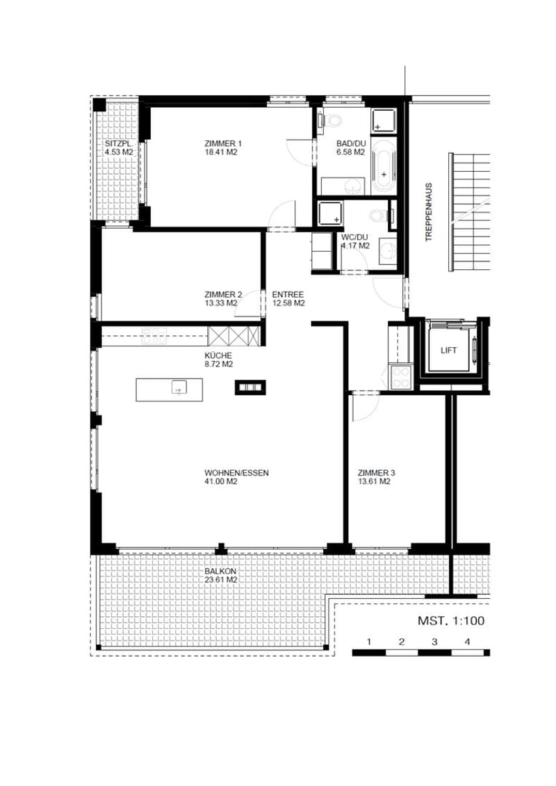 Moderne 4½ Zimmerwohnung mit sonnigem Balkon und schöner Aussicht (10)