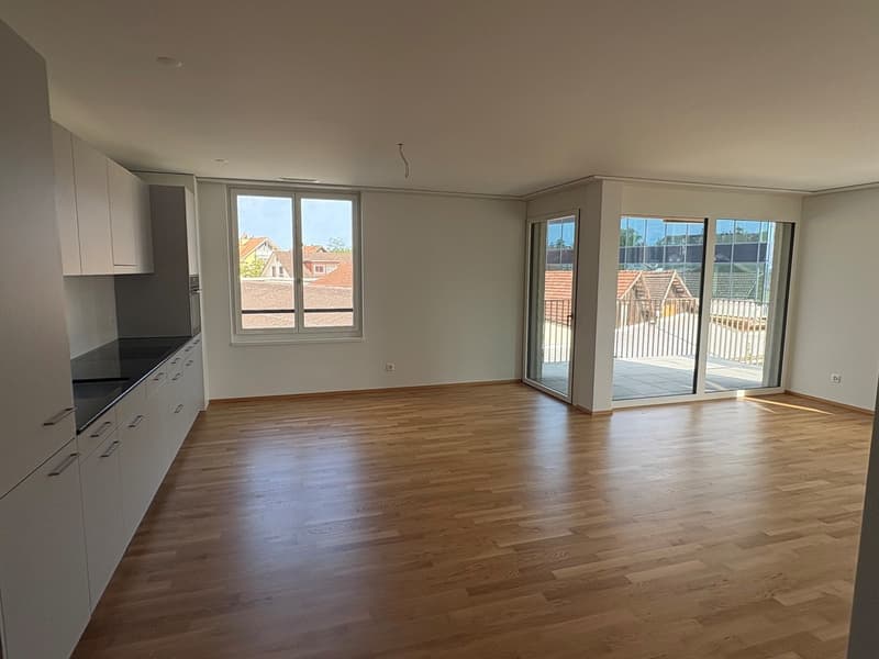 Küche mit Wohnzimmer