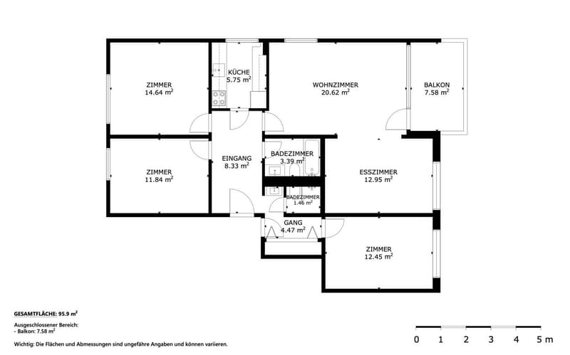 Komplett saniert 2026 · 4.5 Zi · 103 m² · Lift · Balkon · Garage (8)