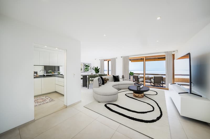 3.5 pièces rénové de 86m2, vue lac panoramique et balcon 25 m (3)