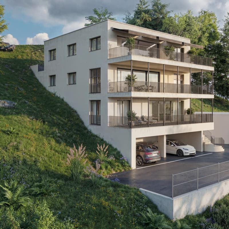3.5-Zimmer-Wohnung mit 32 m² Terrasse und Seesicht – Privatsphäre wie im Einfamilienhaus in Kriens (1)