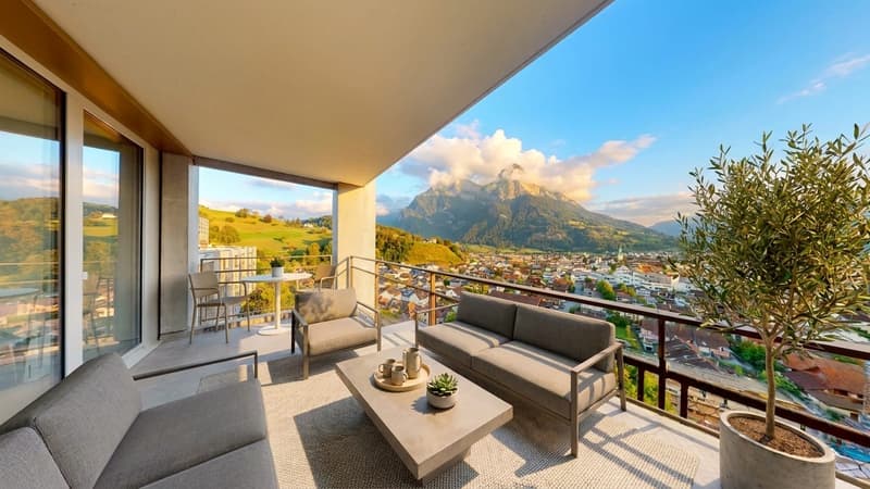 3.5-Zimmer mit Loggia und Bergsicht in Mels mieten (2)