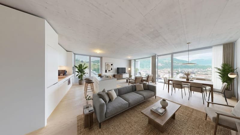 3.5-Zimmer mit Loggia und Bergsicht in Mels mieten (4)