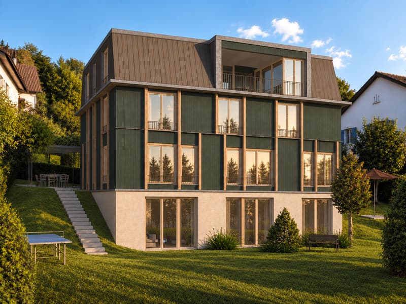 Attique 4.5 pièces, loggia 33 m² vue sur les Alpes — construction bois neuve, Biel/Bienne (1)