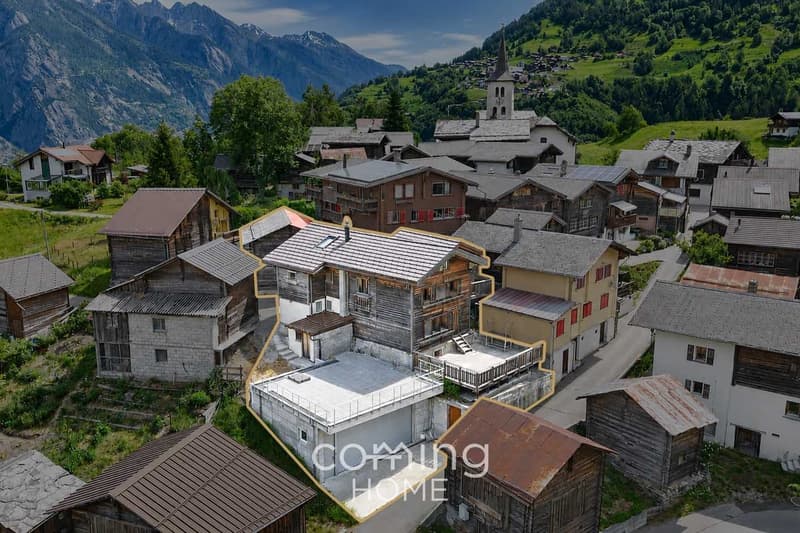 Alpines Zweifamilienhaus mit Panoramablick, Terrassen, Stall und Doppelgarage - Unterems (1)