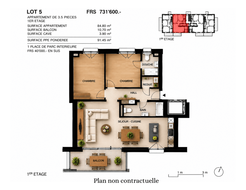 Magnifique appartement en duplex de 4,5 pièces avec grande terrasse, balcon et jardin privatif (8)