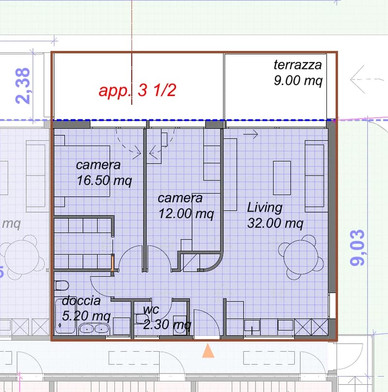 Moderno appartamento 3½ locali con terrazza e vista sulle montagne A04 (8)