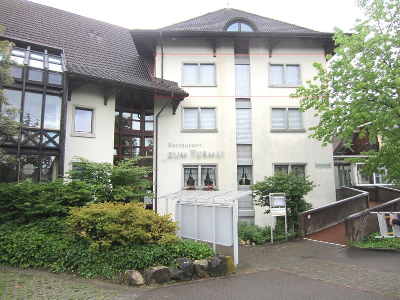Bright office space, 1 open office, 2 lockable offices, balcony, kitchen, and toilet (1)