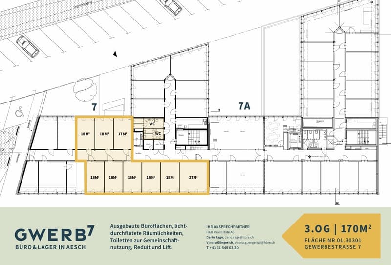 GWERB7 - bis zu 170m² und Einzelbüros für Ihr neuer Firmensitz in Aesch (6)