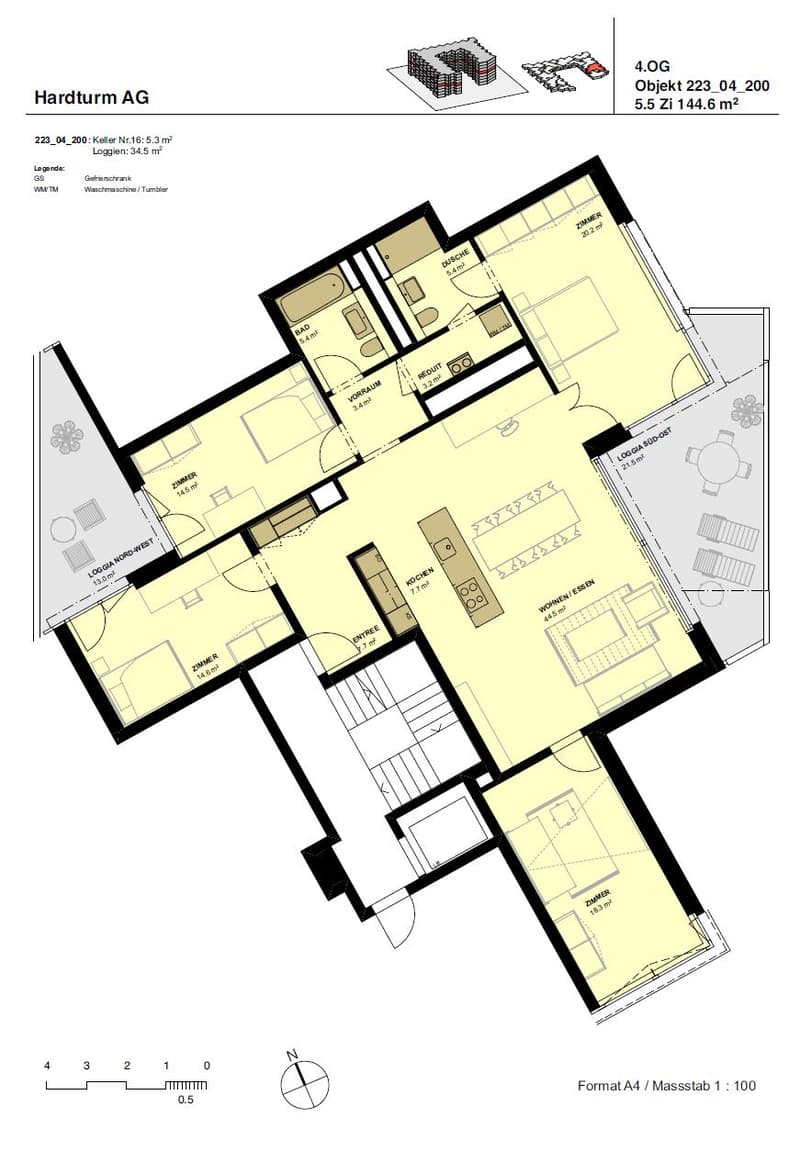 Grosszügige und lichtdurchflutete 5.5 Zimmerwohnung - Wohnen im Hard Turm Park (7)
