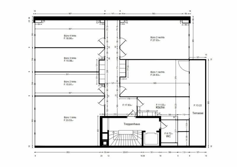 Vermasster Grundrissplan