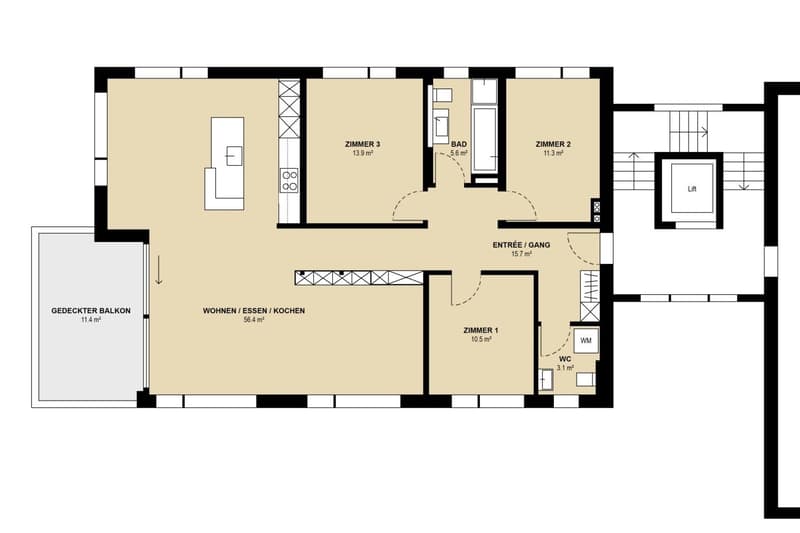 Grundriss der Wohnung