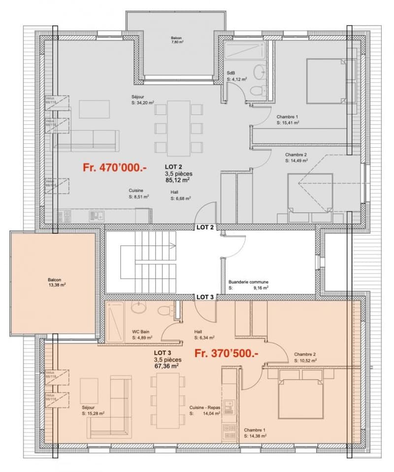 Vallorbe, appartements de 6.5 pièces 138 m2  à 90 m2, en cours de construction (3)