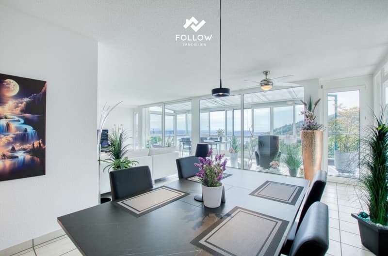 Panoramablick über den Bielersee: Modernisierte Attika-Traumwohnung in Twann (10)