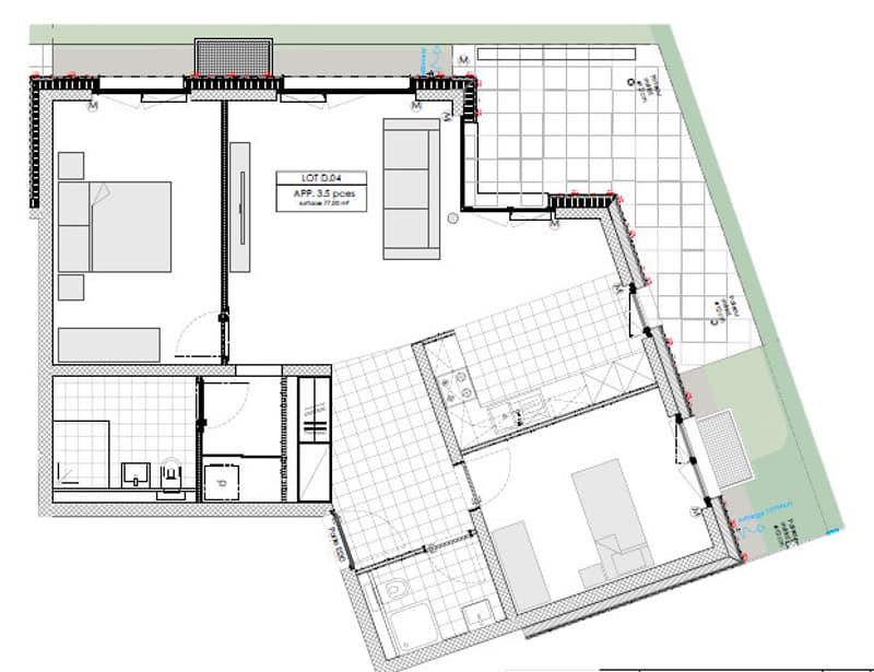 Bel appartement adapté et adaptable  avec terrasse  de 2.5 pièces (7)