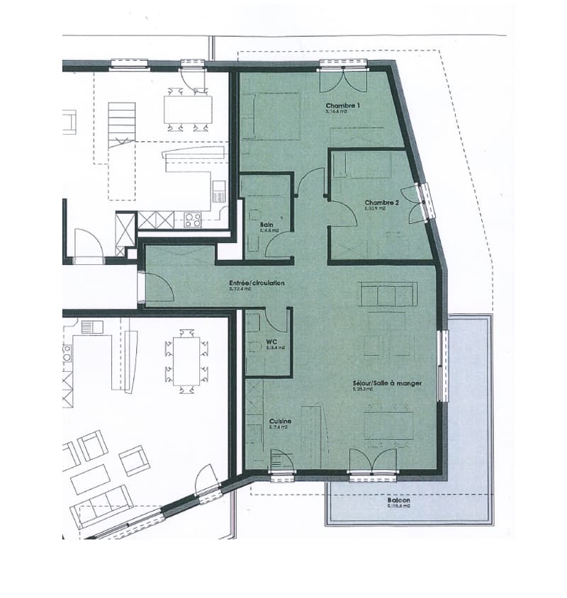 Appartement, 3.5 pièce(s) (2)