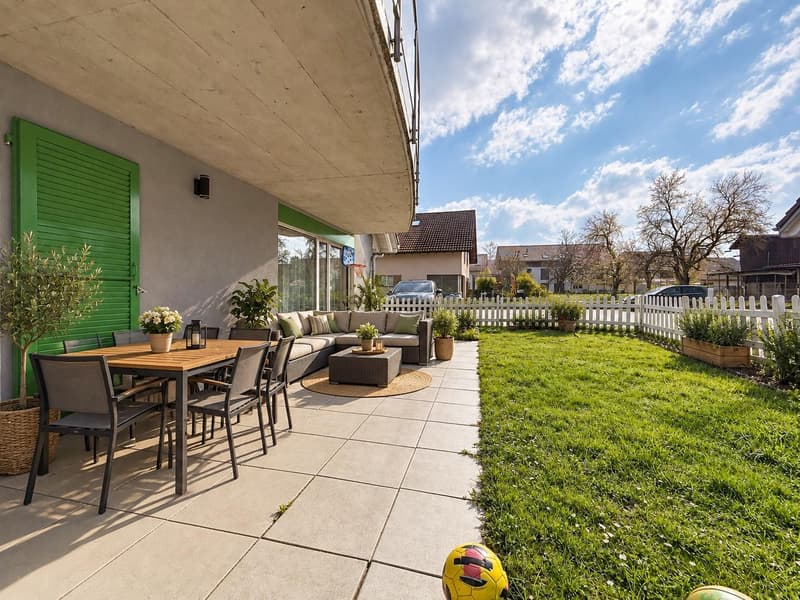 Jardin et terrasse de 80m2
