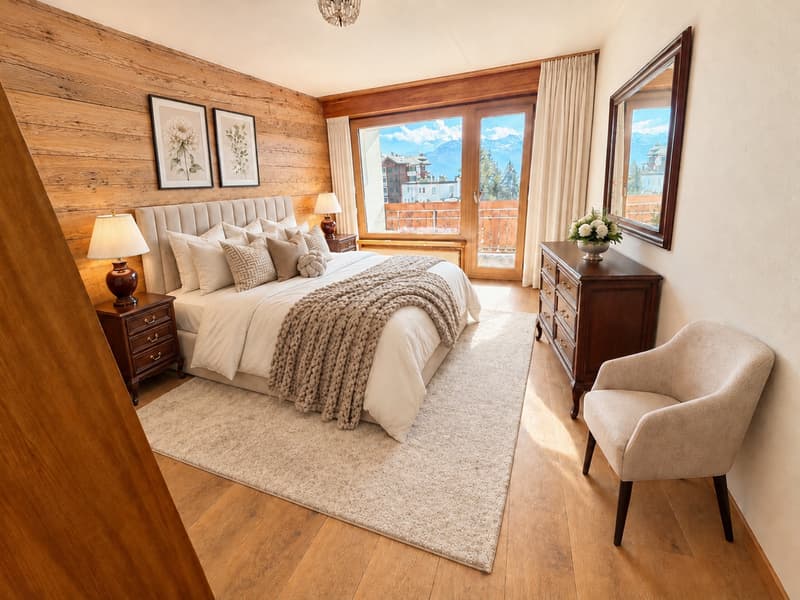 Top-floor apartment in the centre of Crans, 3 minutes’ walk from the ski lifts (9)