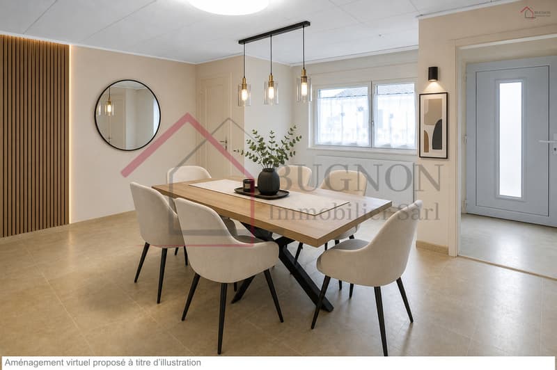 Salle-à-manger avec aménagement virtuel