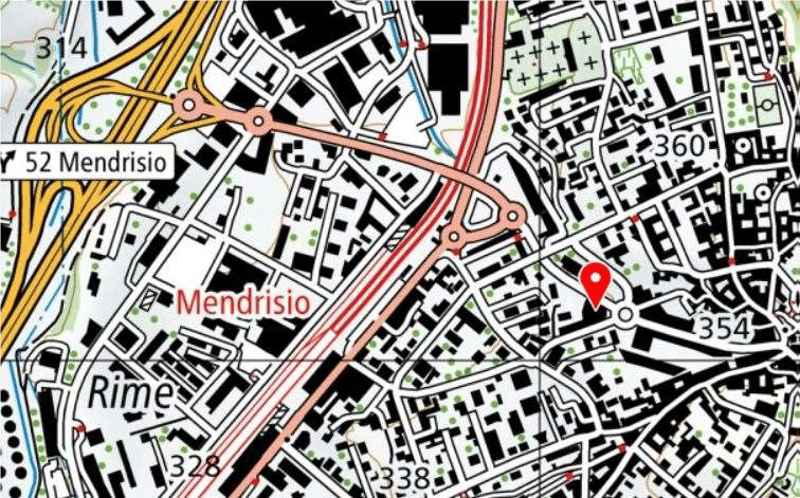 Map of Mendrisio with highlighted location