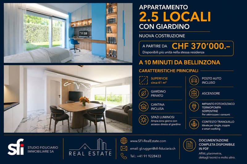 2.5 locali nuovo con giardino, a 10 min da Bellinzona (3)