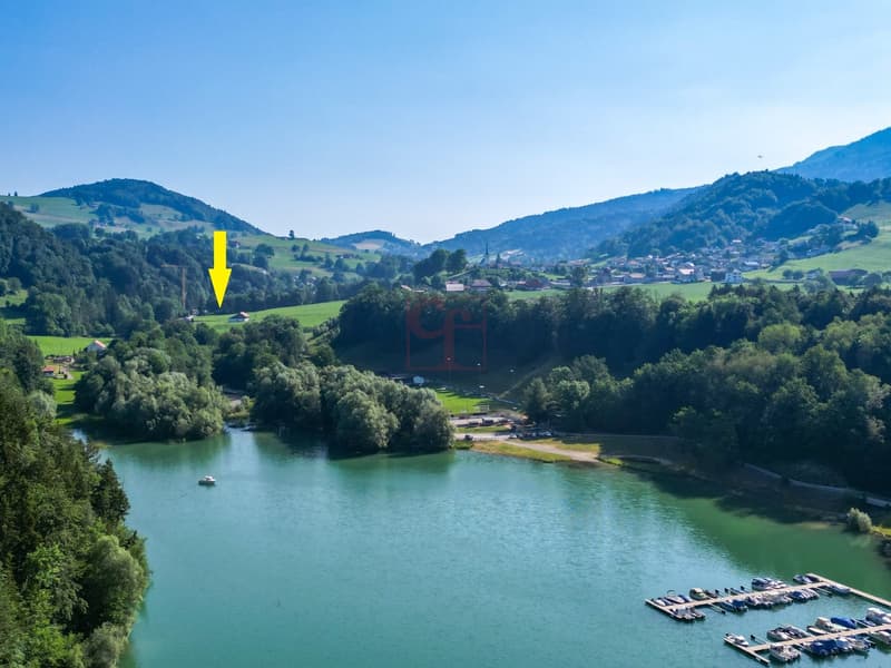 Emplacement du projet à 800m du lac de La Gruyère