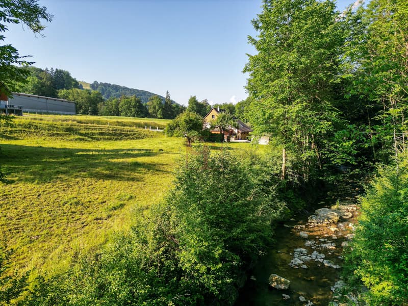Emplacement du projet au bord de la Serbache