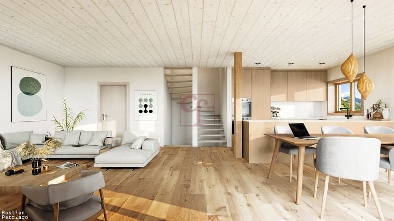 Image de synthèse du chalet terminée