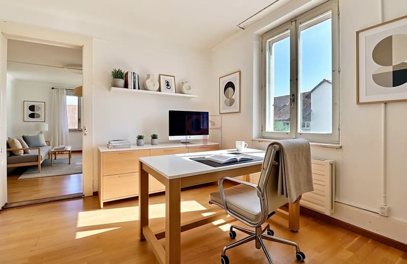 Chambre-appartement de l'étage (simulation d'ameublement)