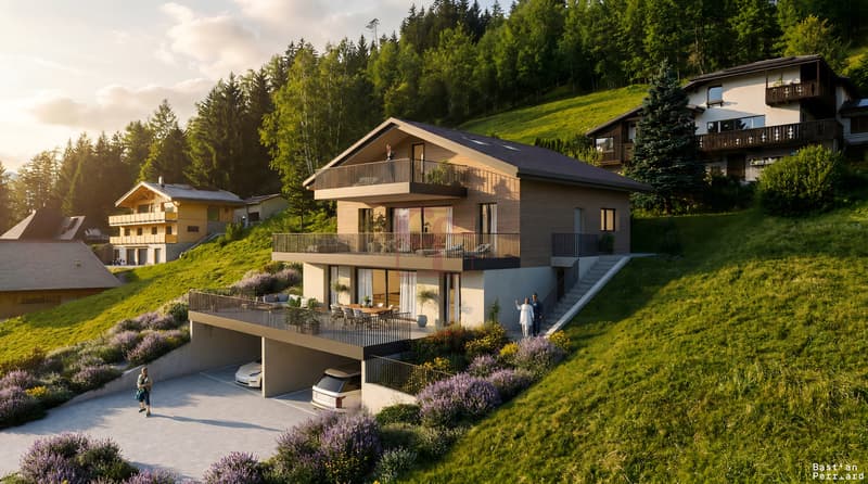 Crésuz - Appartement neuf haut de gamme 5,5 pièces, vue panoramique (1)
