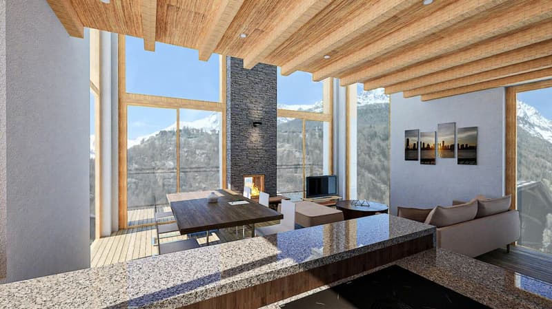 Snowstar Zen Lauinen Saas-Grund Neubau 2026/27. Attraktives Einfamilienhaus im Grünen. Hauptwohnsitz. Inkl. 2 Parkplätze. (5)