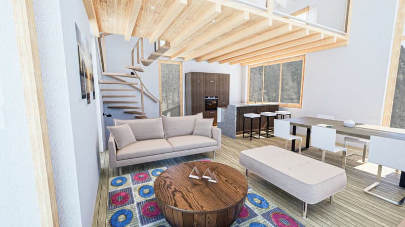 Snowstar Zen Lauinen Saas-Grund Neubau 2026/27. Attraktives Einfamilienhaus im Grünen. Hauptwohnsitz. Inkl. 2 Parkplätze. (4)