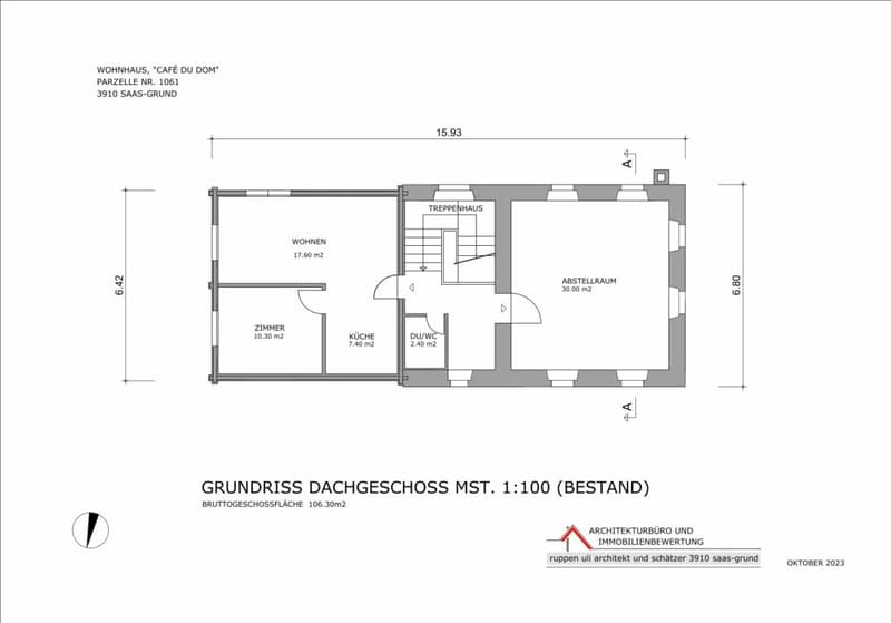 2.5 Zimmerwohnung im alten Café du DOME in Saas-Grund. (7)