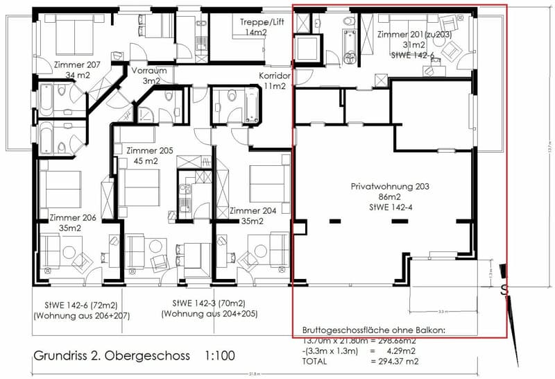 Lage - Lage - Lage! Sehr geräumige 3.5 Zimmerwohnung beim Alpin Express. Reserviert. (3)