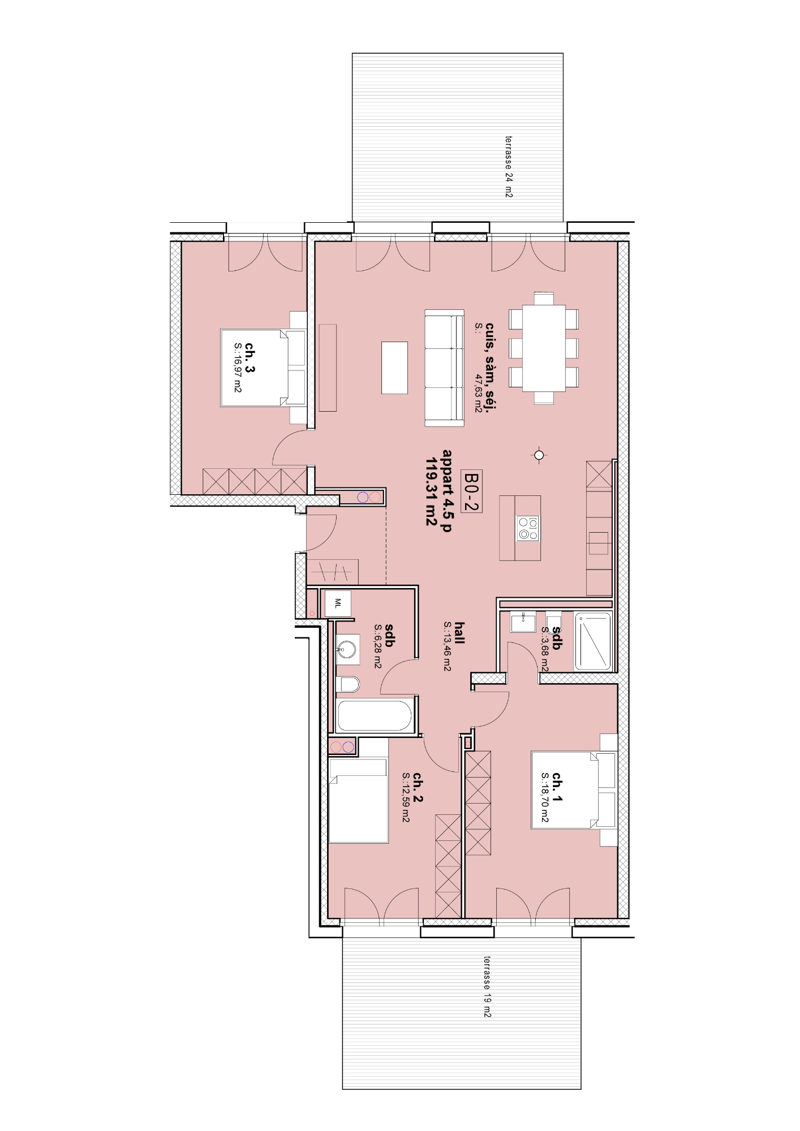 Spacieux 3.5 de 150 m2, avec jardin privatif de 108 m2, Minergie plus (4)