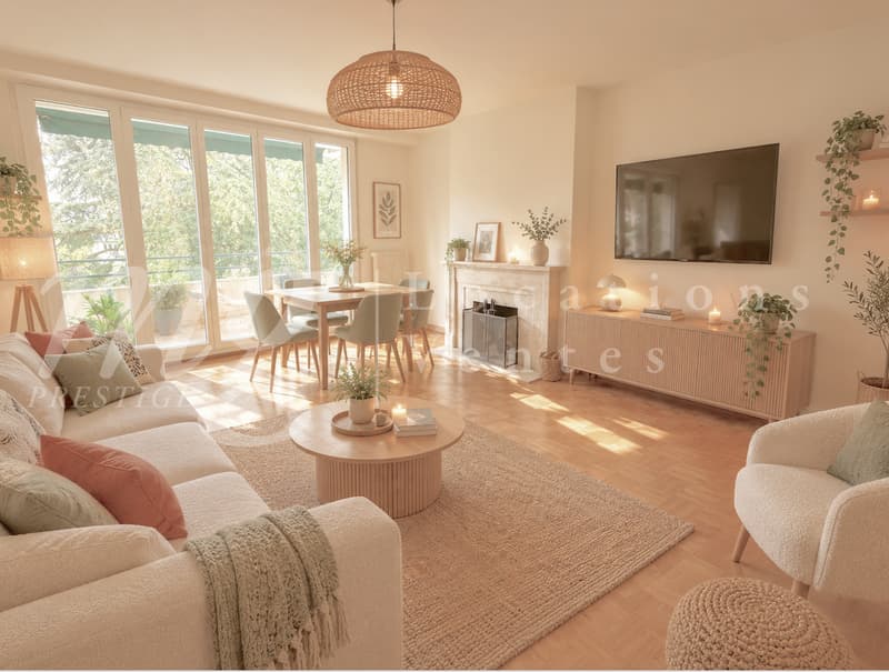 SUPERBE ET GRAND APPARTEMENT TRAVERSANT DE 3 PIECES AVEC TERRASSE - PARC LA GRANGE (3)