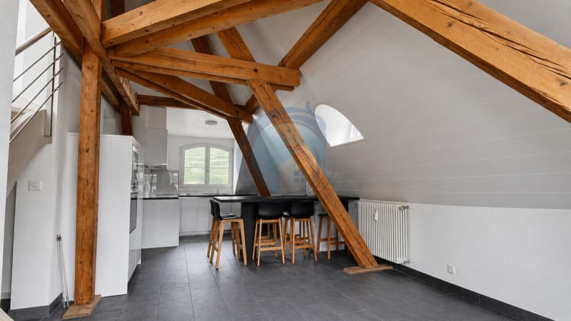 CHARMANT APPARTEMENT EN ATTIQUE DE 4.5 PIÈCES AU CENTRE-VILLE D'AIGLE (2)
