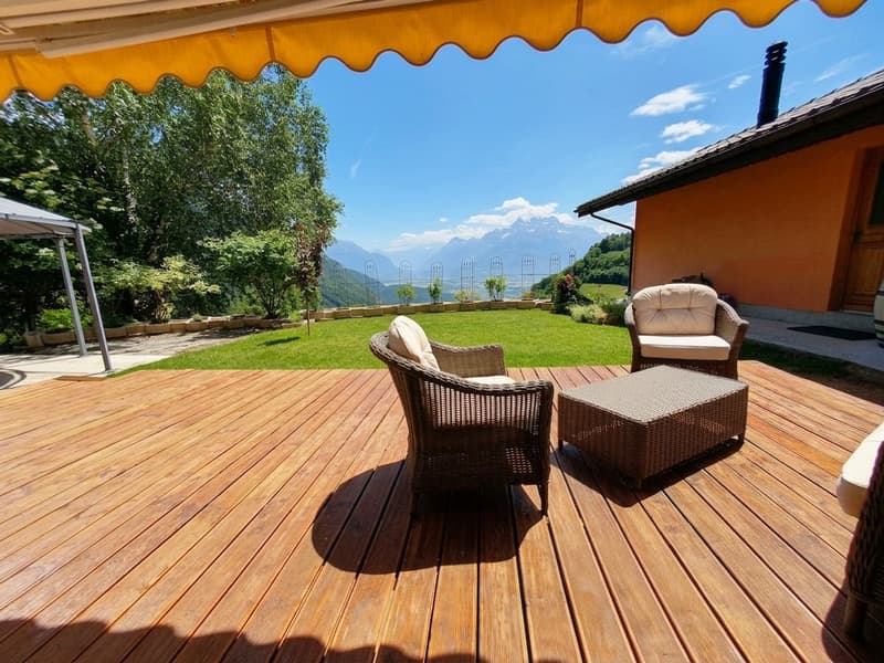 Magnifique chalet et grand terrain - vue sur les Dents du Midi (7)