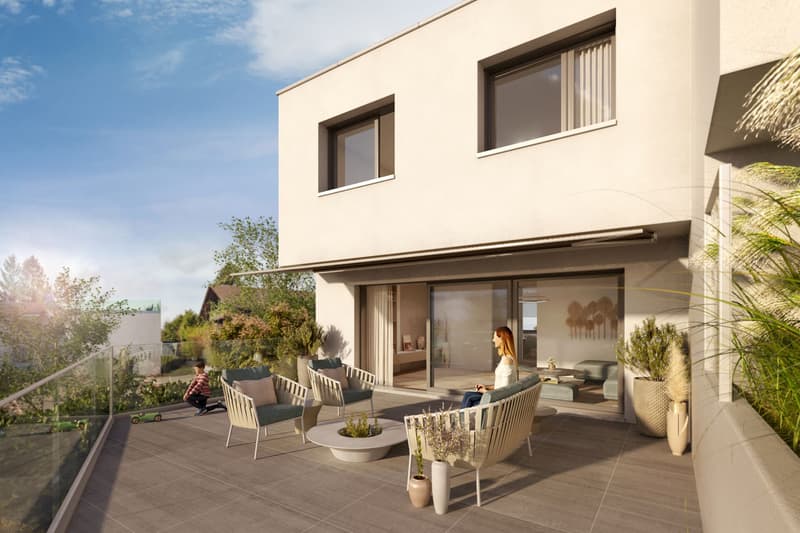 Neubau: Exklusive 6.5-Zimmer Wohnung mit grosser Terrasse und privatem Sitzplatz (2)