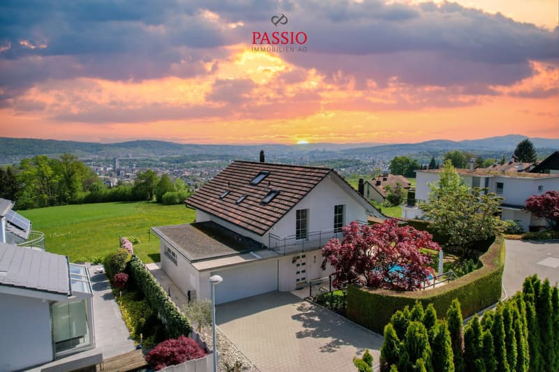 Wohntraum nahe Zürich: Einzigartiges 5,5 (7.5)-Zimmer Einfamilienhaus mit unverbaubarer Weitsicht und grosszügigem Garten (1)