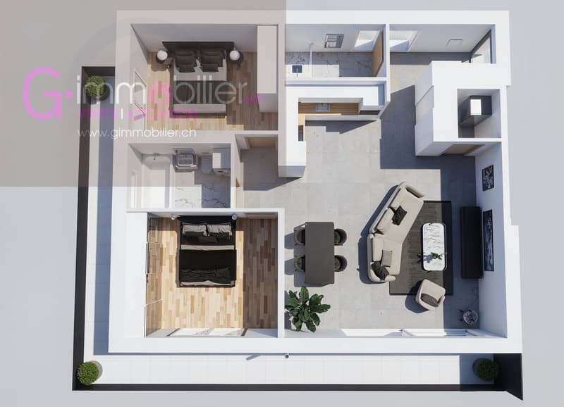 A vendre à Monthey, 3,5 pièces de 104m2 au 1 er étage (6)