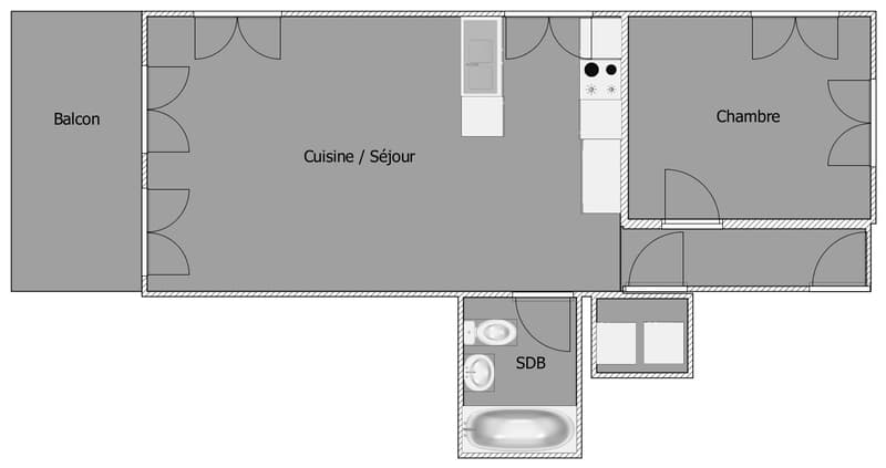 Charmant appartement 2.5 pièces rénové au Crêt-de-l'Eau (8)