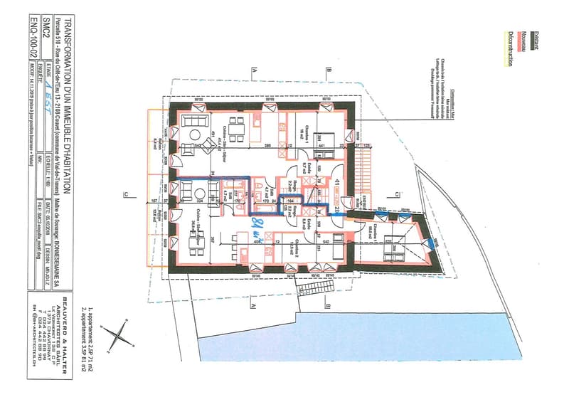 living room, kitchen, 2 bedrooms, 2 bathrooms, balcony