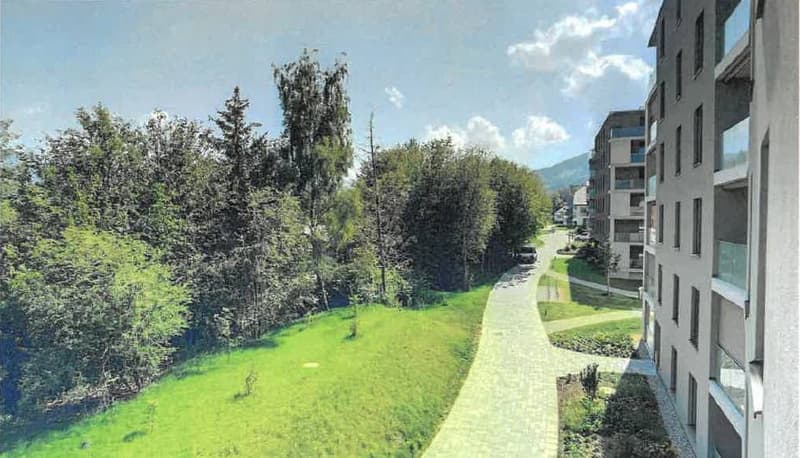 Appartement résidence contemporaine - Grand balcon 180 ° - 4.5 pièces -  2 places de parc intérieures incluses - Bulle (2)
