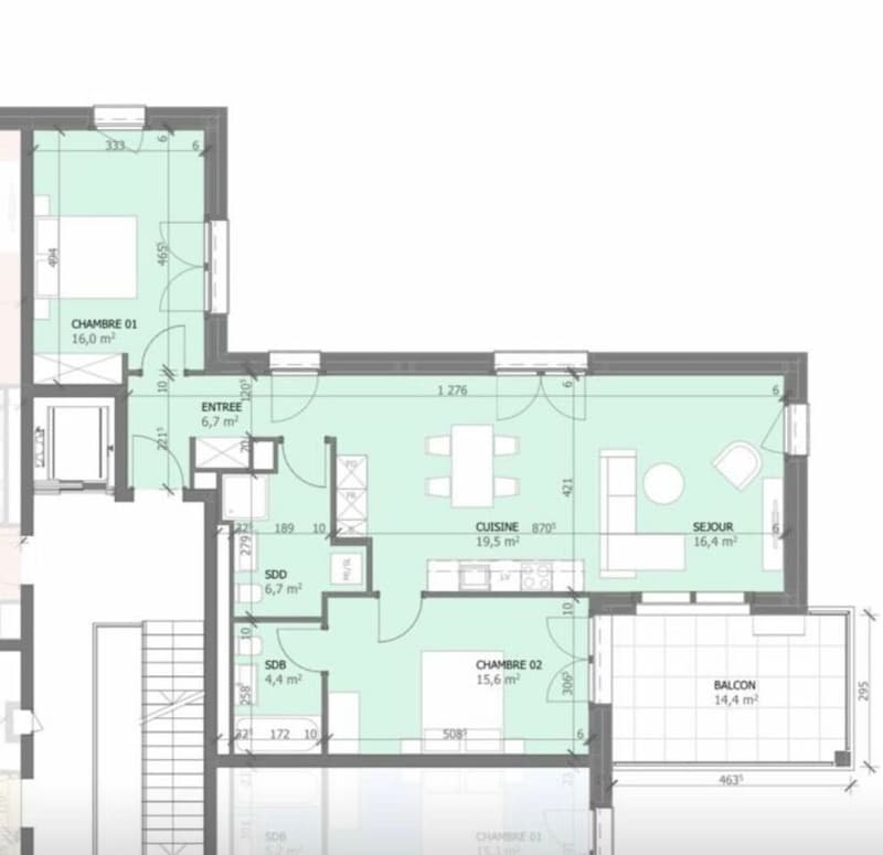 Appartement de 3.5 pièces à Marly (18)