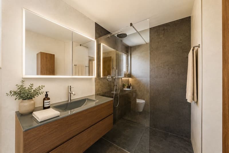 Salle de douche rénovée