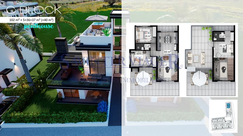 Penthouse Loft. 123m2 de Terrasses. Bord de la plage. (3)