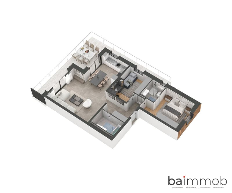 Magnifique appartement 3,5 pièces de 109m2 avec une vue panoramique sur les alpes ! (5)