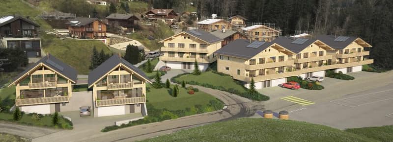 Construction de 2 villas Duo - Survolant les préalpes fribourgesoises (2)